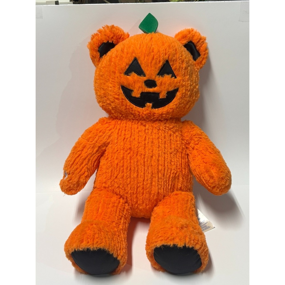 Build A Bear Halloween Glow Pumpkin Plush Jack O Lantern Light Up Works VIDEO